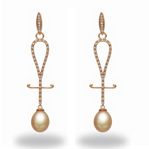 Chandelier 10-11mm White South Sea Pearls Earrings