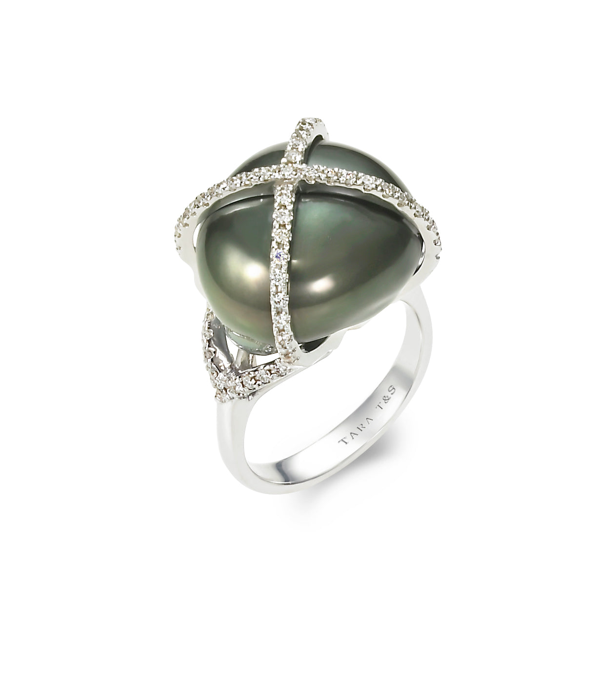 15-16mm Tahitian Pearl and Diamomd Ring