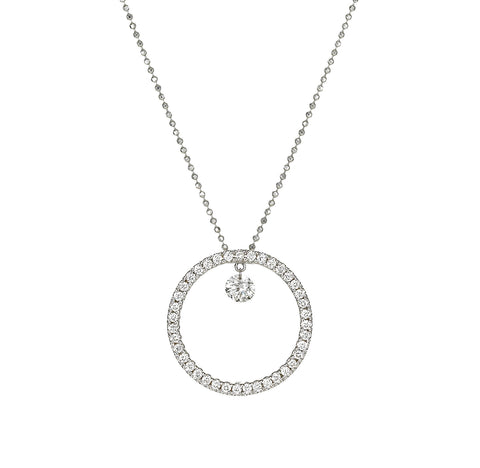 Dancing Diamond™ Collection 10-11mm White South Sea Pearl and Diamond Pendant