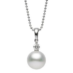 Dancing Diamond™ Collection 10-11mm White South Sea Pearl and Diamond Pendant