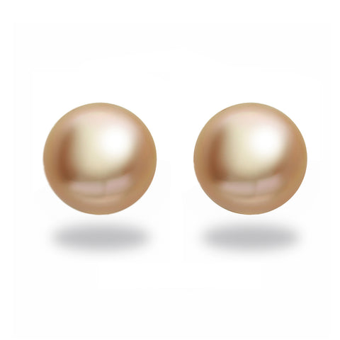 10-11mm Golden South Sea Pearl and Diamond Earrings