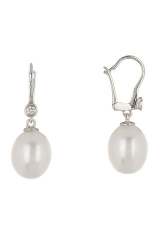 9-10 mm Golden South Sea Pearl and Diamond Earrings