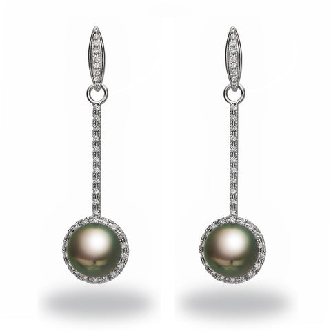 Leaf Collection 10-11mm Tahitian Pearl and Diamond Ring