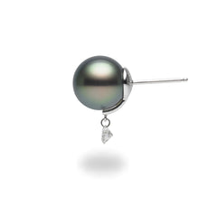 Dancing Diamond™ Collection 10-11mm Tahitian Pearl and Diamond Earrings