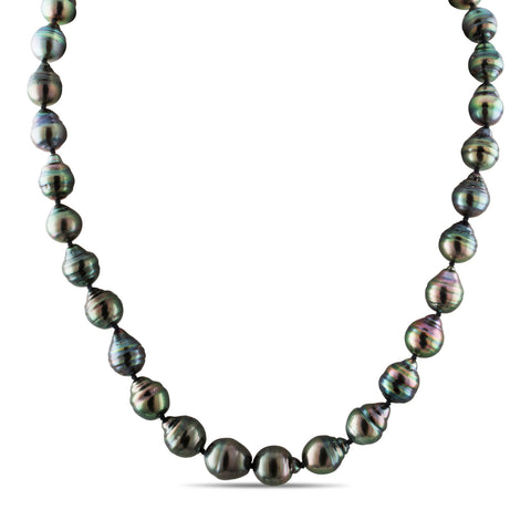 10-11mm Tahitian Cultured Pearl and Diamond Pendant Necklace