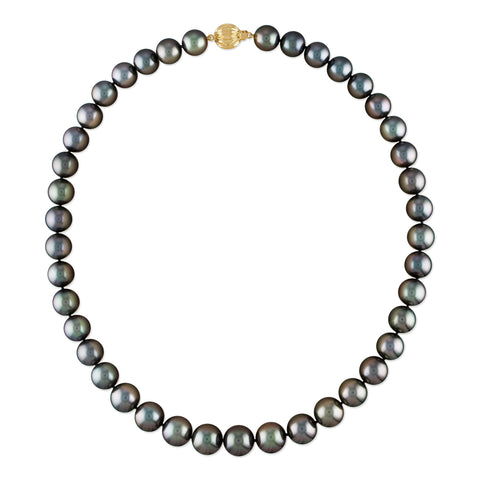 13-14mm Natural Color Tahitian Pearl And Diamond  Pendant