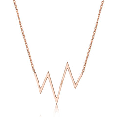14k Gold Diamond Heartbeat Necklace