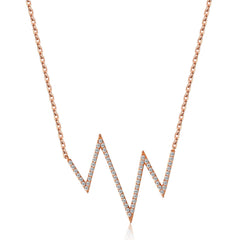 14k Gold Diamond Heartbeat Necklace