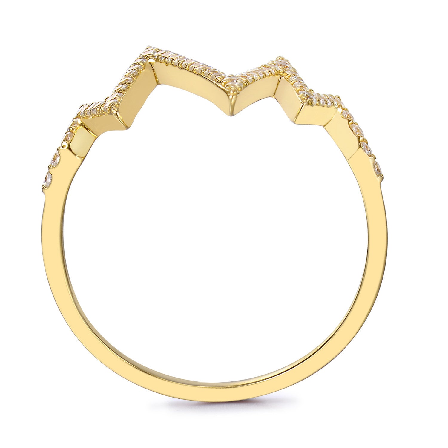 14k Gold Diamond Heartbeat Ring