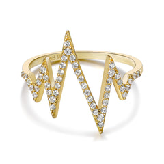 14k Gold Diamond Heartbeat Ring