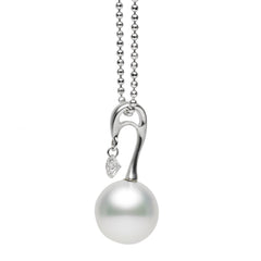 Dancing Diamond™ Collection 10-11mm White South Sea Pearl and Diamond Pendant