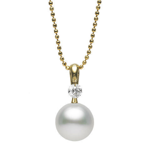 Dancing Diamond™ Collection 10-11mm White South Sea Pearl and Diamond Pendant