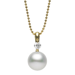 Dancing Diamond™ Collection 10-11mm White South Sea Pearl and Diamond Pendant
