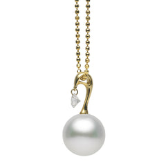 Dancing Diamond™ Collection 10-11mm White South Sea Pearl and Diamond Pendant