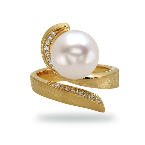 Modern 11-12mm White South Sea Pearl  Ring