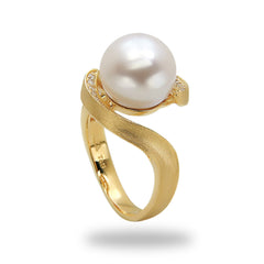 Modern 11-12mm White South Sea Pearl  Ring