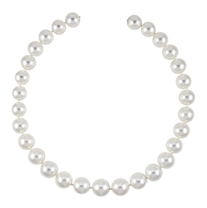 10-12mm White South Sea Cultured Pearl and Diamond Necklace