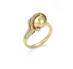 Oscar Collection 10-11mm Golden South Sea Pearl Ring